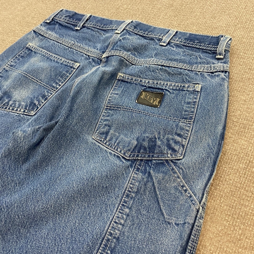 Vintage Key Pants Mens 36 Fits 34x27 Distressed Baggy Worn Carpenter Blue Y2K